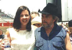 Merle and Sara Evans backstage st Fan Fair 97